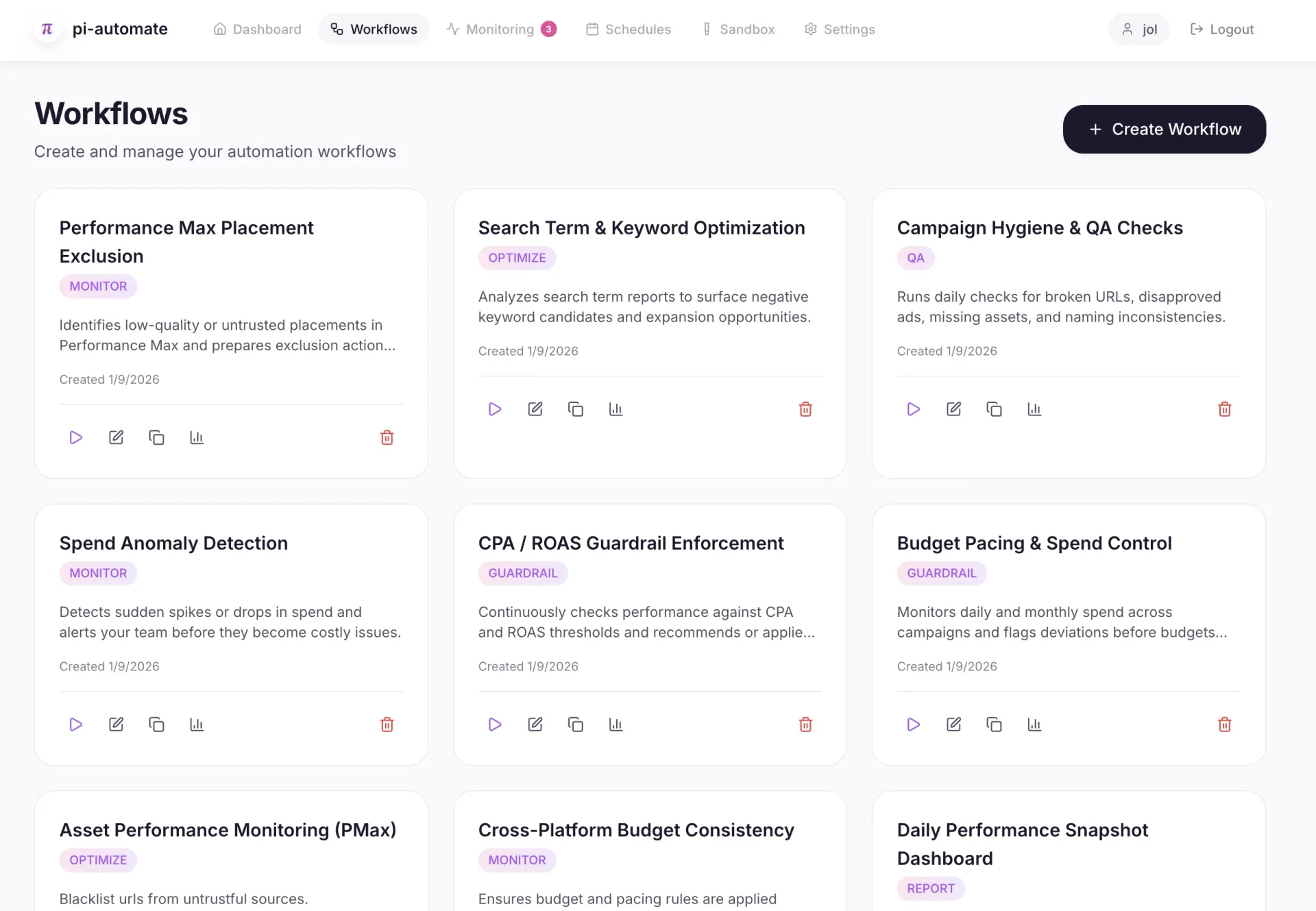 Workflow-Builder zeigt individuelle Playbook-Implementierung